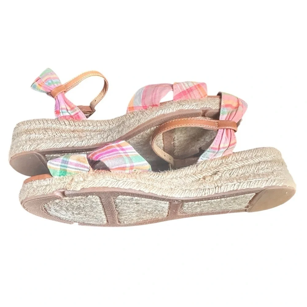 EUC Talbots Colorful Espadrille Wedge Sandals
